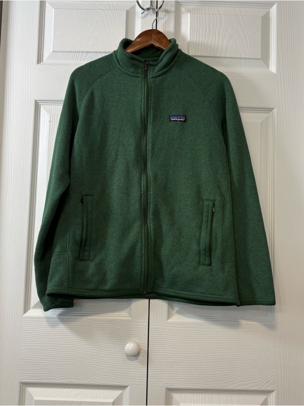 Patagonia Green Fleece Jacket Mens L Full Zip Outdoor Hiking Casual